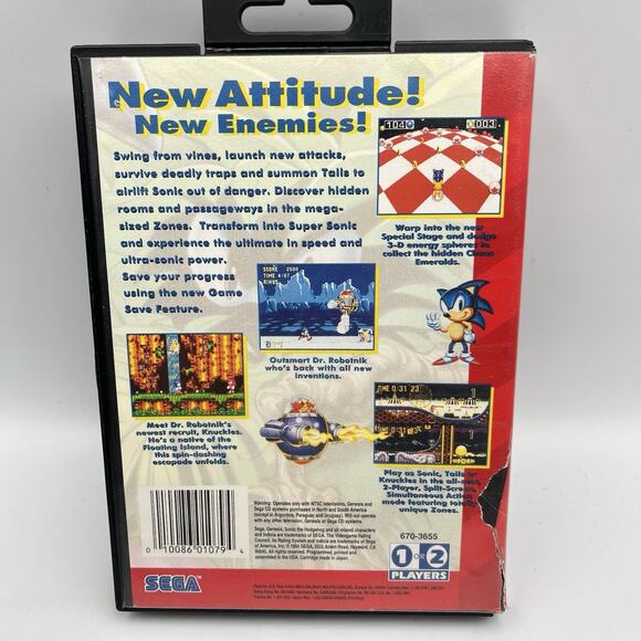 Sonic the Hedgehog 3 (Sega Genesis, 1994) Authentic With Box Tested & Works main image 7